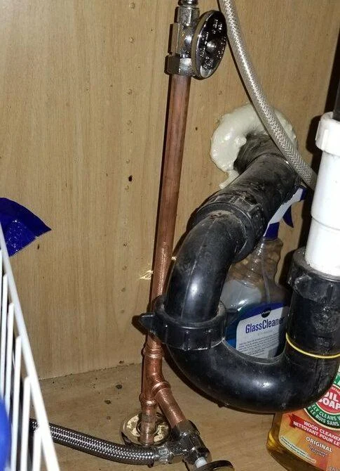 Residential waste piping and drain connections