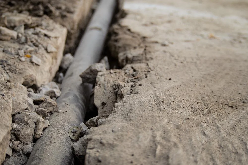 Waste piping and sewer-line connection